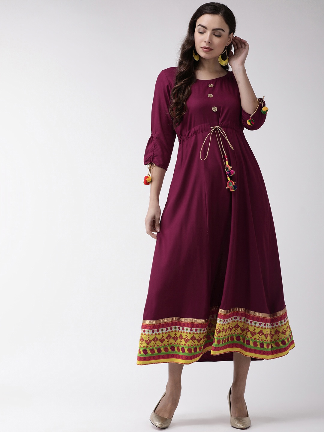 

RANGMAYEE Women Purple Solid Maxi Dress