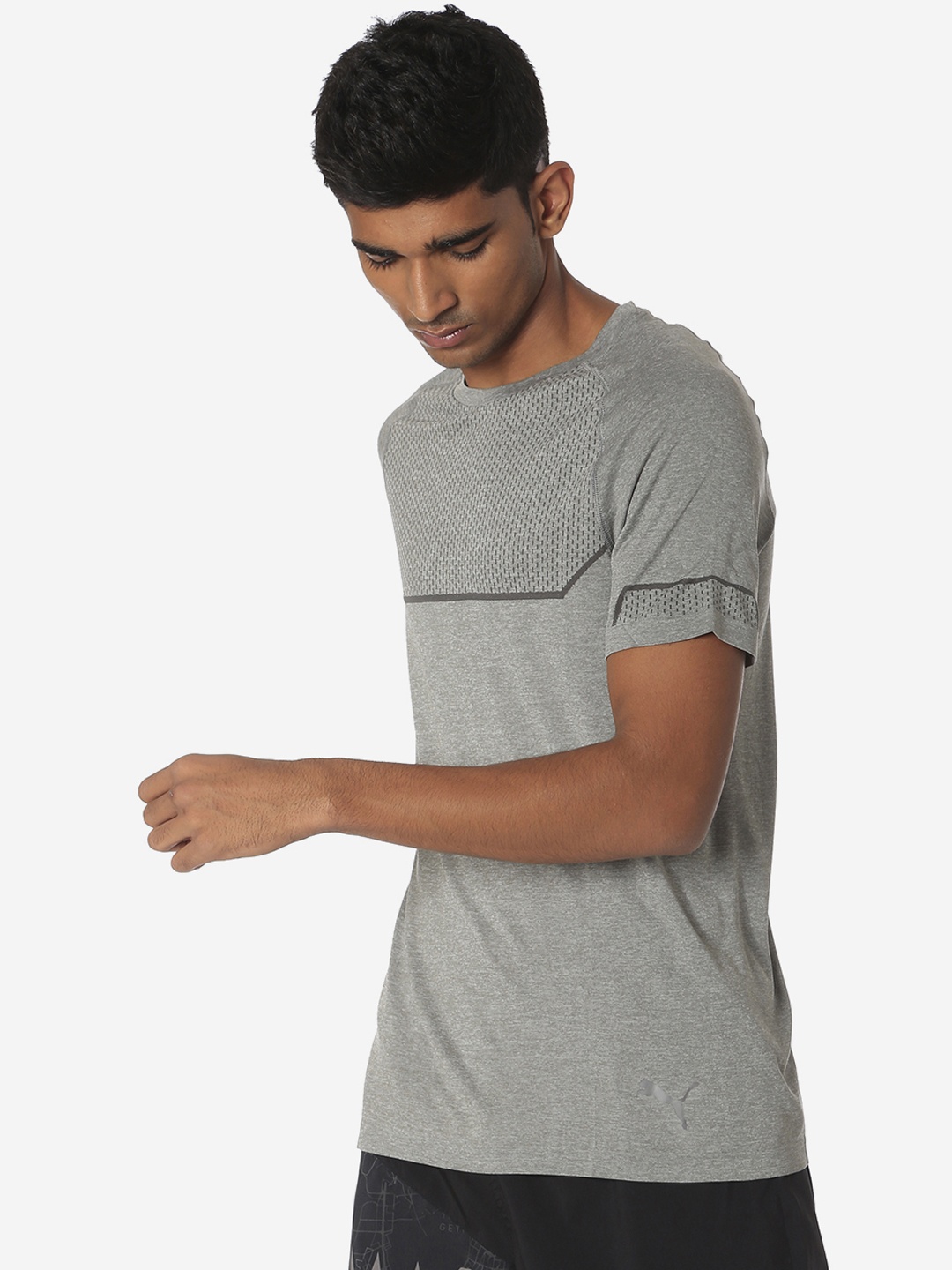 

Puma Men Grey Printed Round Neck T-shirt