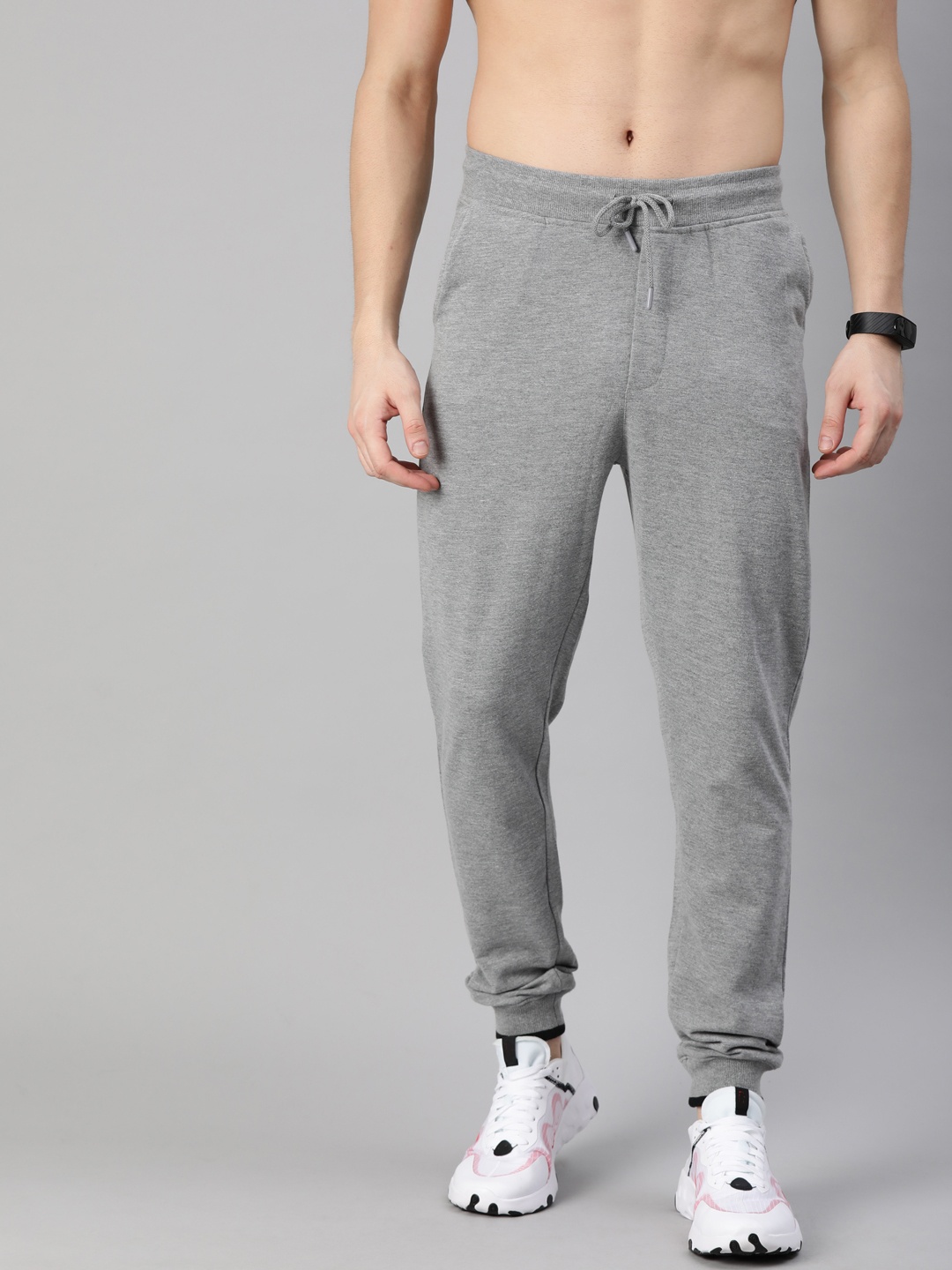 

Harvard Men Grey Melange Solid Joggers