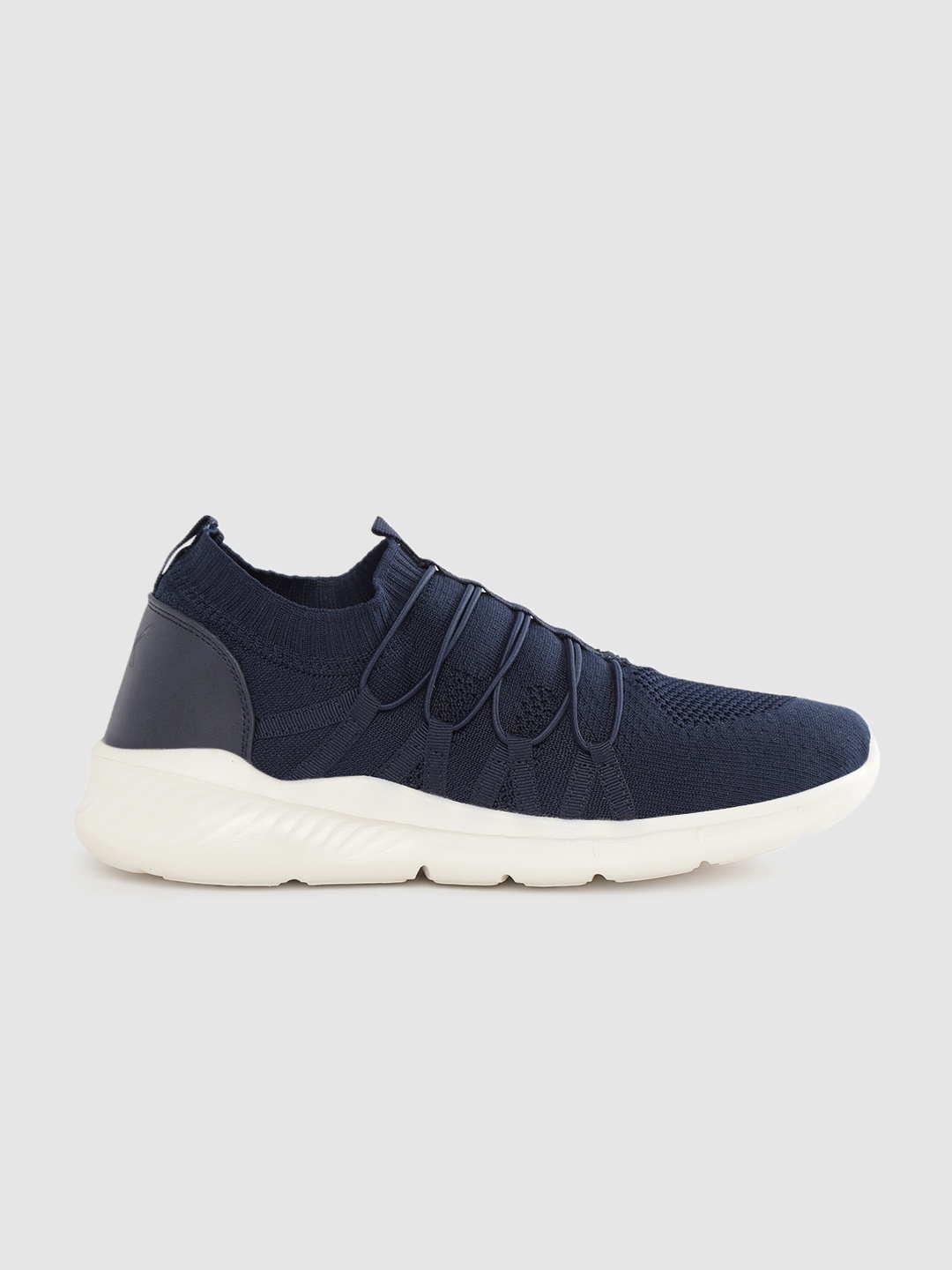 

HRX by Hrithik Roshan Men Navy Blue Woven Design Flex Street Athleisure Slip-on Sneakers