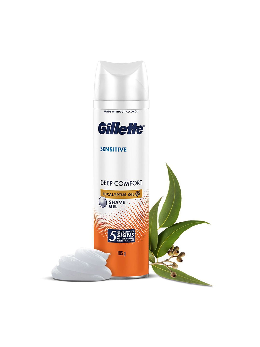 

Gillette Men Sensitive Deep Comfort Shave Gel With Eucalyptus Oil - 195 g, White