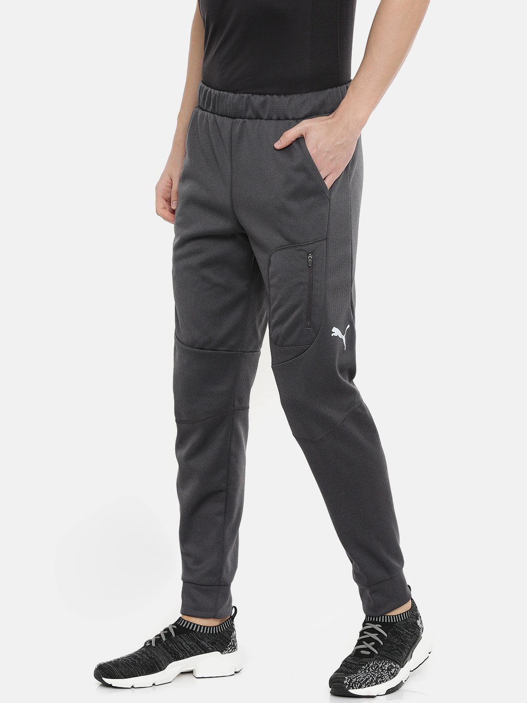 

Puma Men Charcoal Grey Solid Evostripe WarmCell Technology Joggers