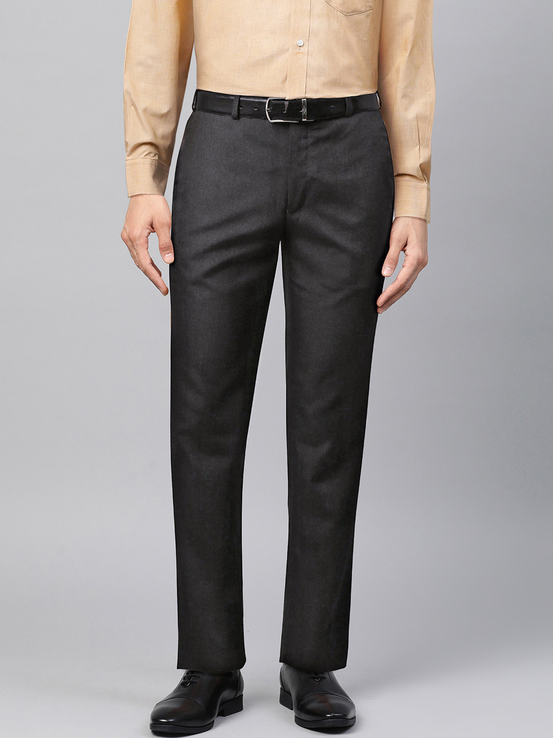 

Raymond Men Charcoal Grey Slim Fit Solid Formal Trousers