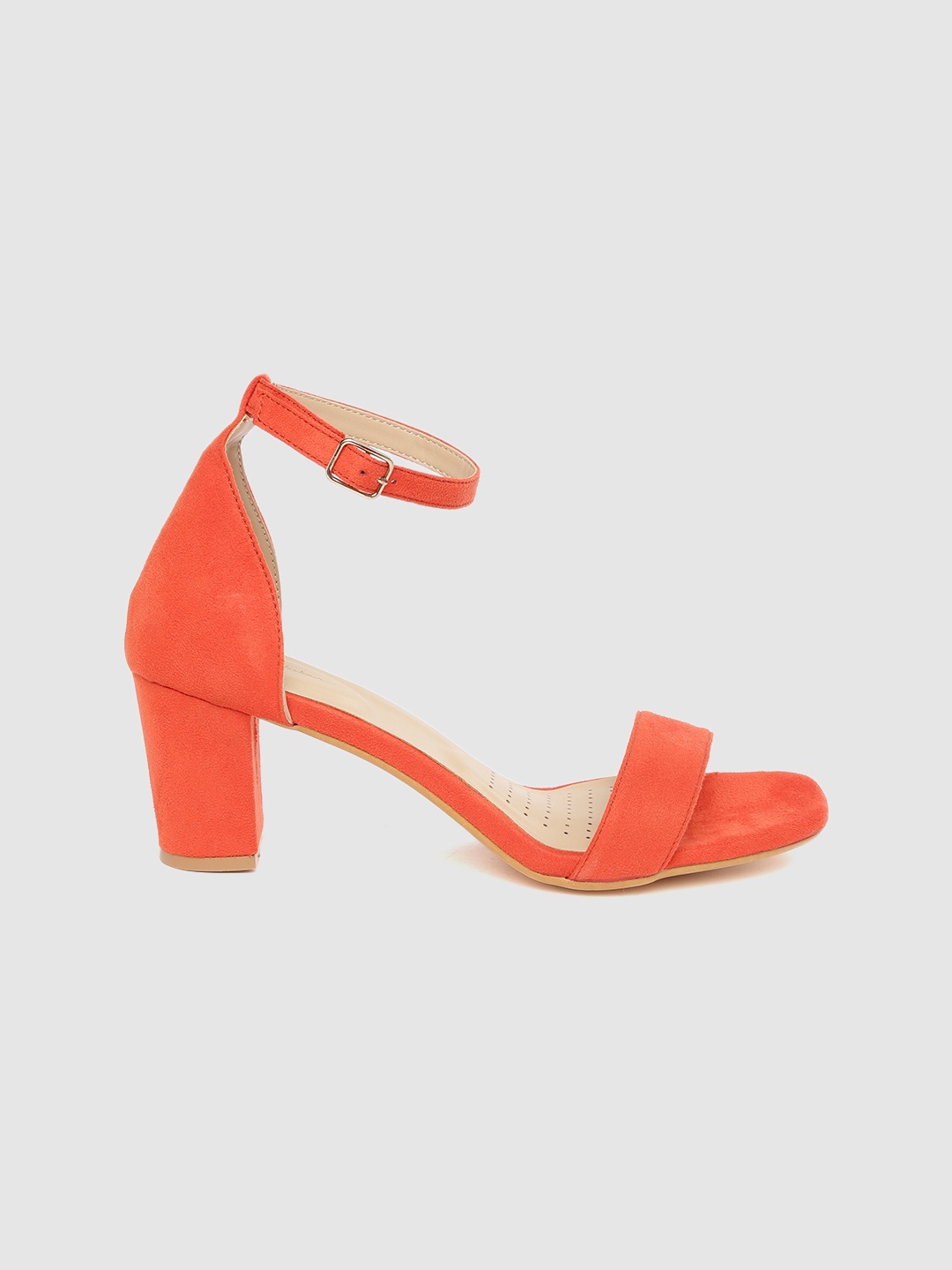 

Mast & Harbour Women Orange Solid Open Toe Heels