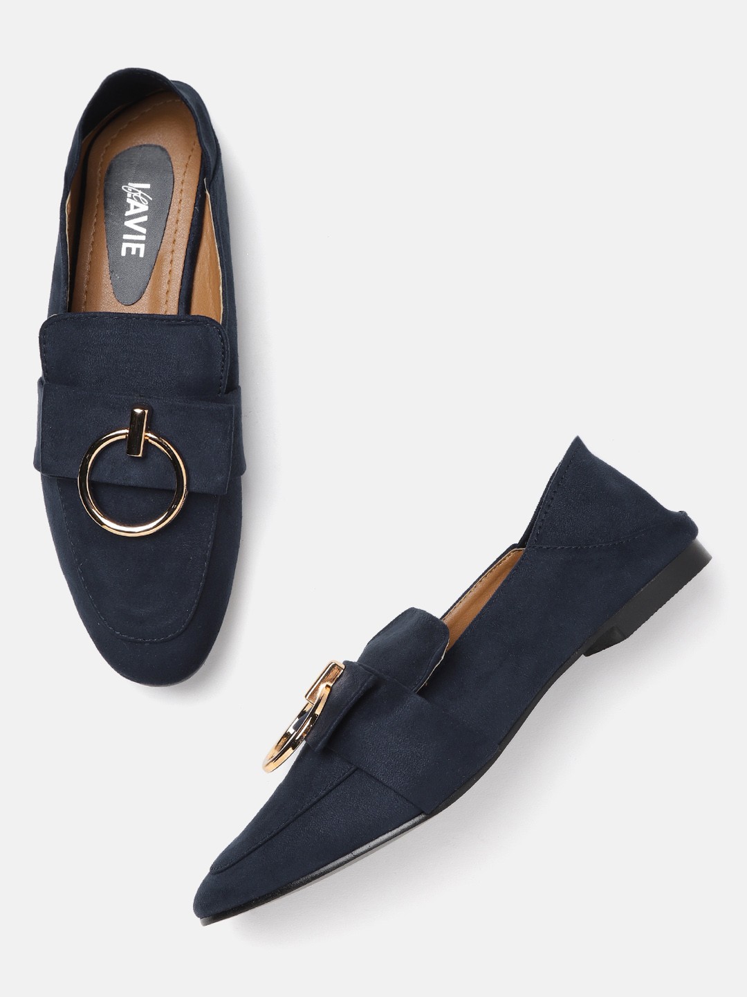 

Lavie Women Navy Blue Solid Slip-Ons