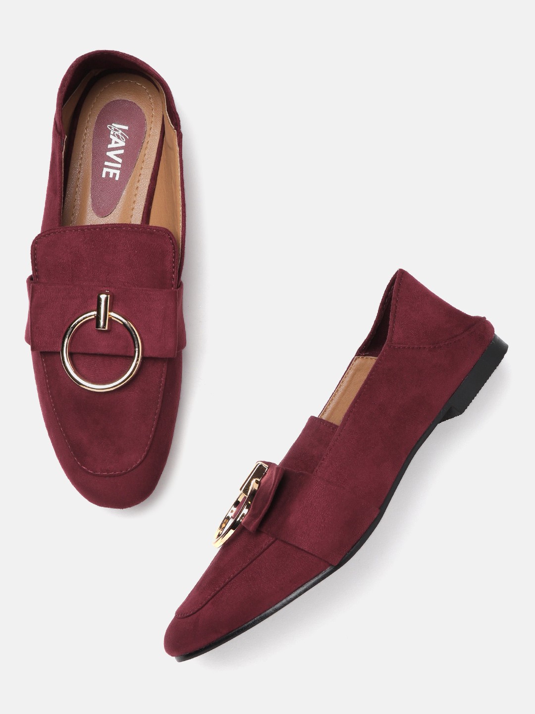 

Lavie Women Burgundy Solid Slip-Ons