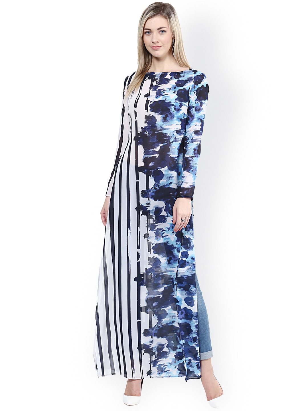 

Harpa Blue Printed Maxi Top