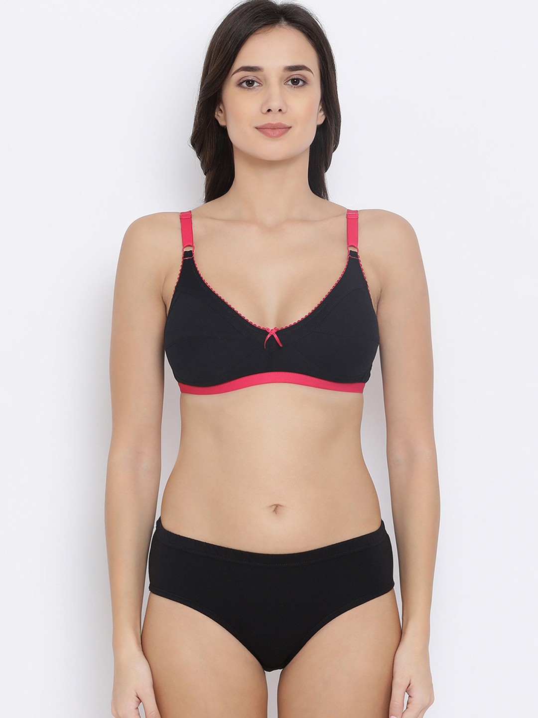 

Clovia Women Black Solid Lingerie Set COMBBP25232B