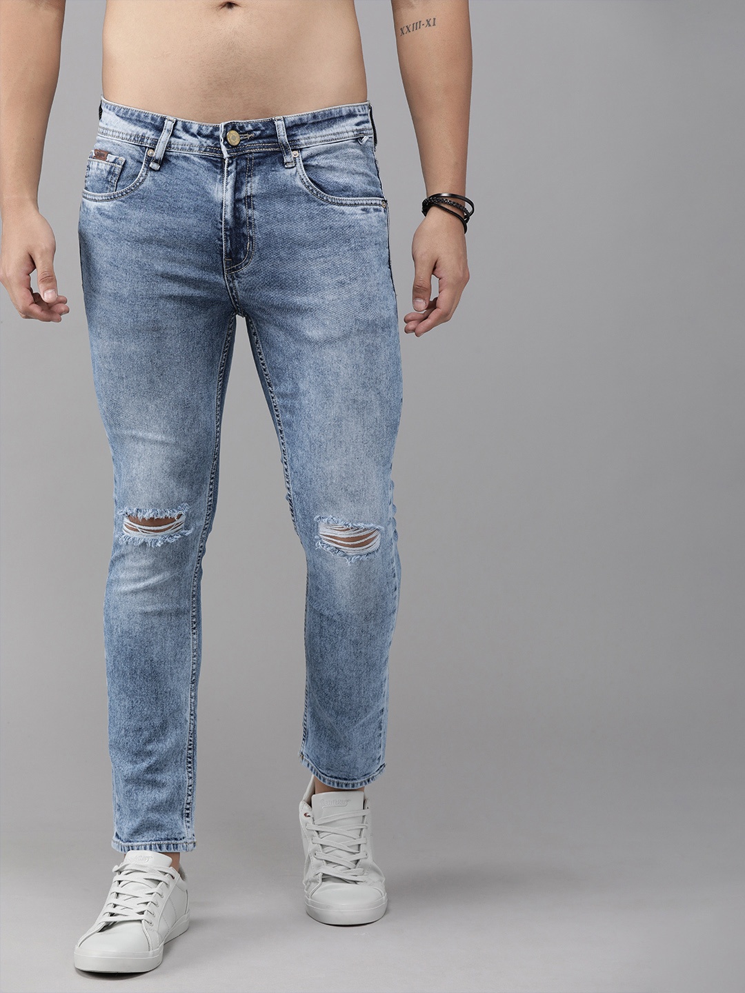 

Roadster Men Blue Skinny Fit Mid-Rise Mildly Distressed Jeans