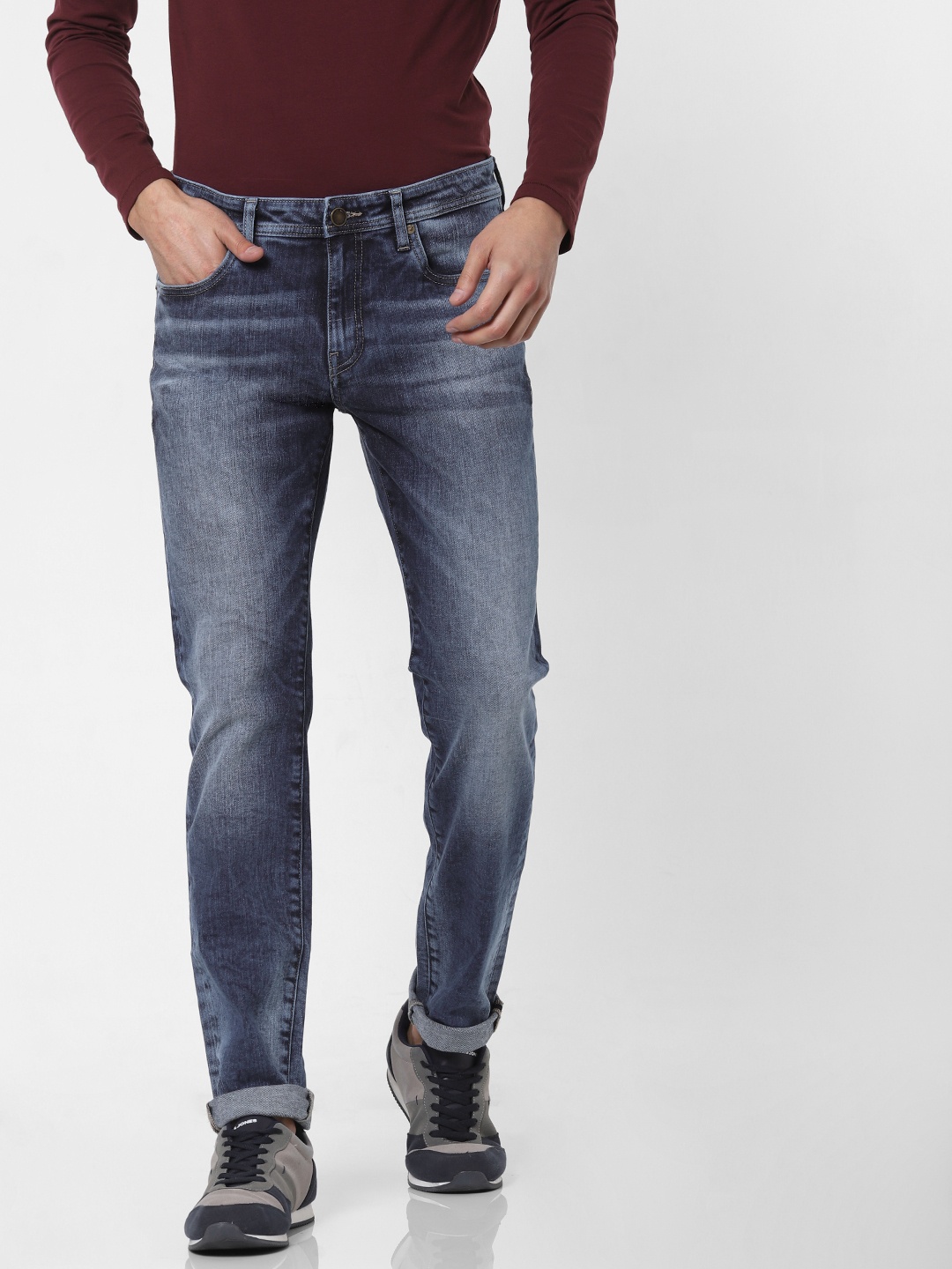 

Jack & Jones Men Blue Ben Skinny Fit Low-Rise Clean Look Stretchable Jeans
