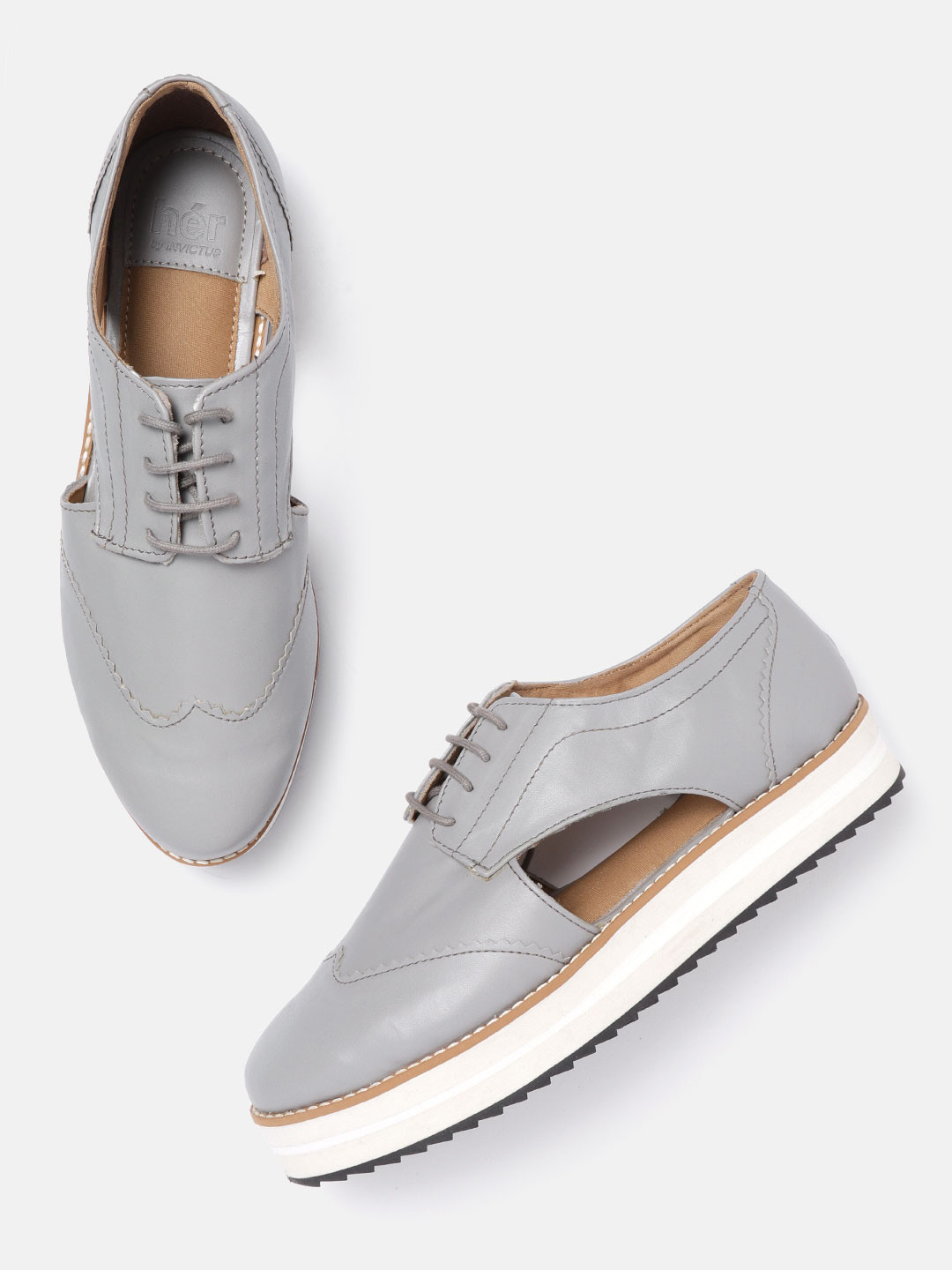 

her by invictus Women Grey Solid Flatforms