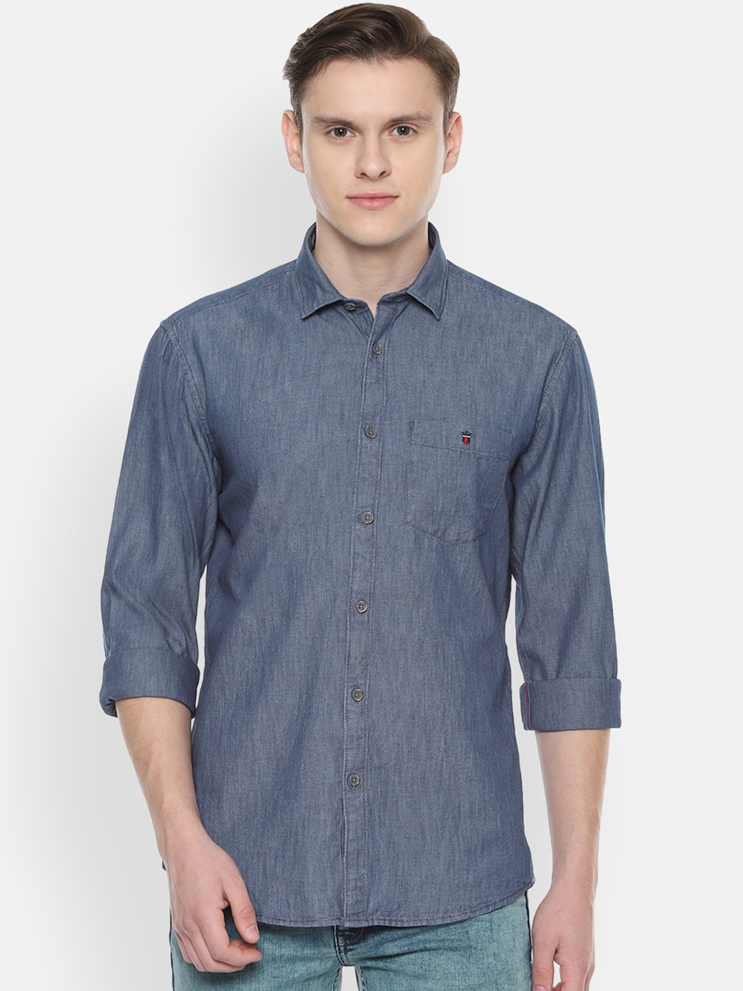 

Louis Philippe Jeans Men Blue Slim Fit Solid Casual Shirt