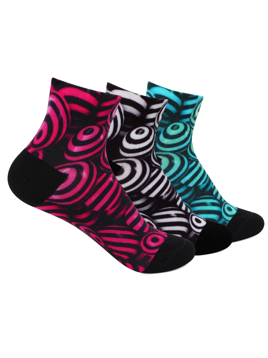 

Bonjour Women Pack of 3 Assorted 3D Print Ankle-Length Socks