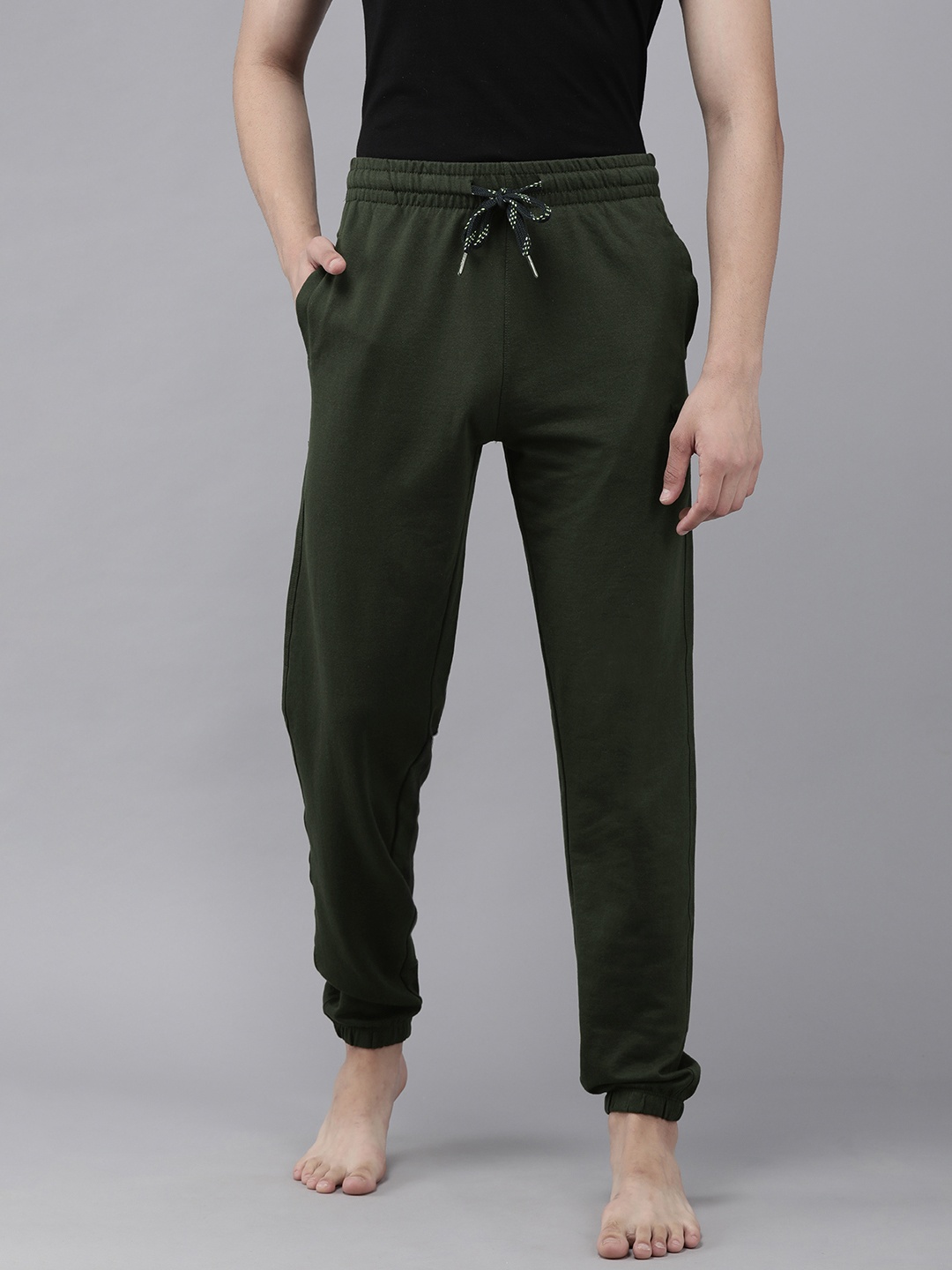 

U.S. Polo Assn. Men Olive Green Solid Lounge Joggers