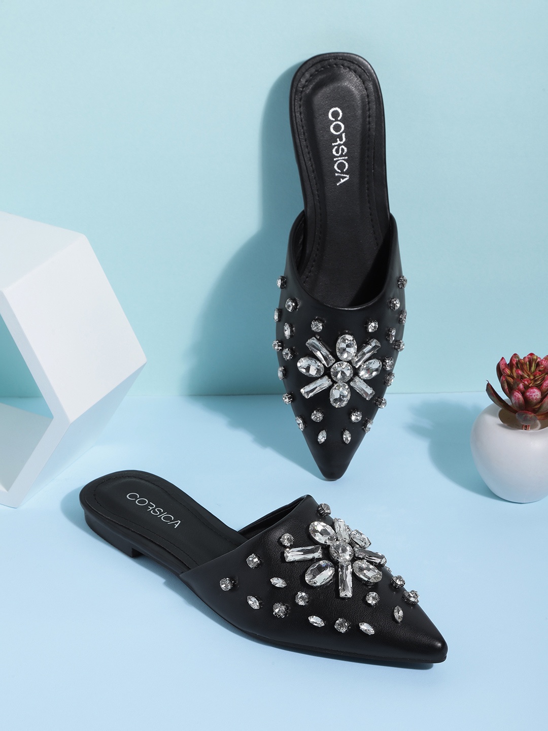 

CORSICA Women Black Embellished Mules