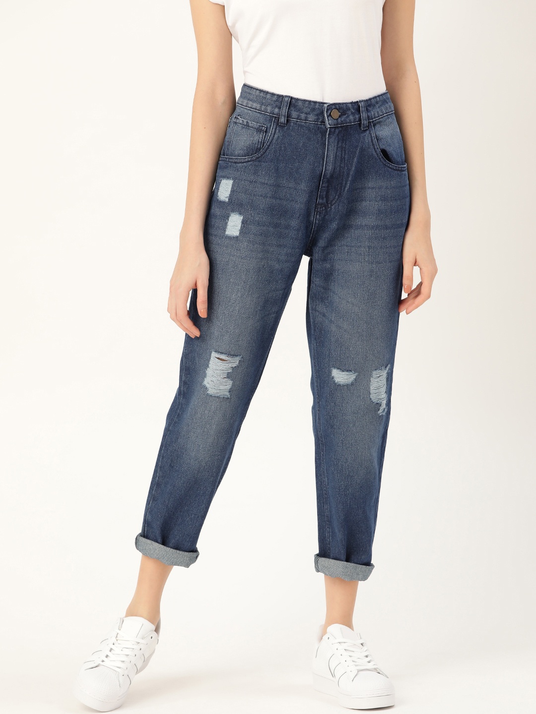

DressBerry Women Blue Skinny Fit Mid-Rise Mildly Distressed Stretchable Jeans