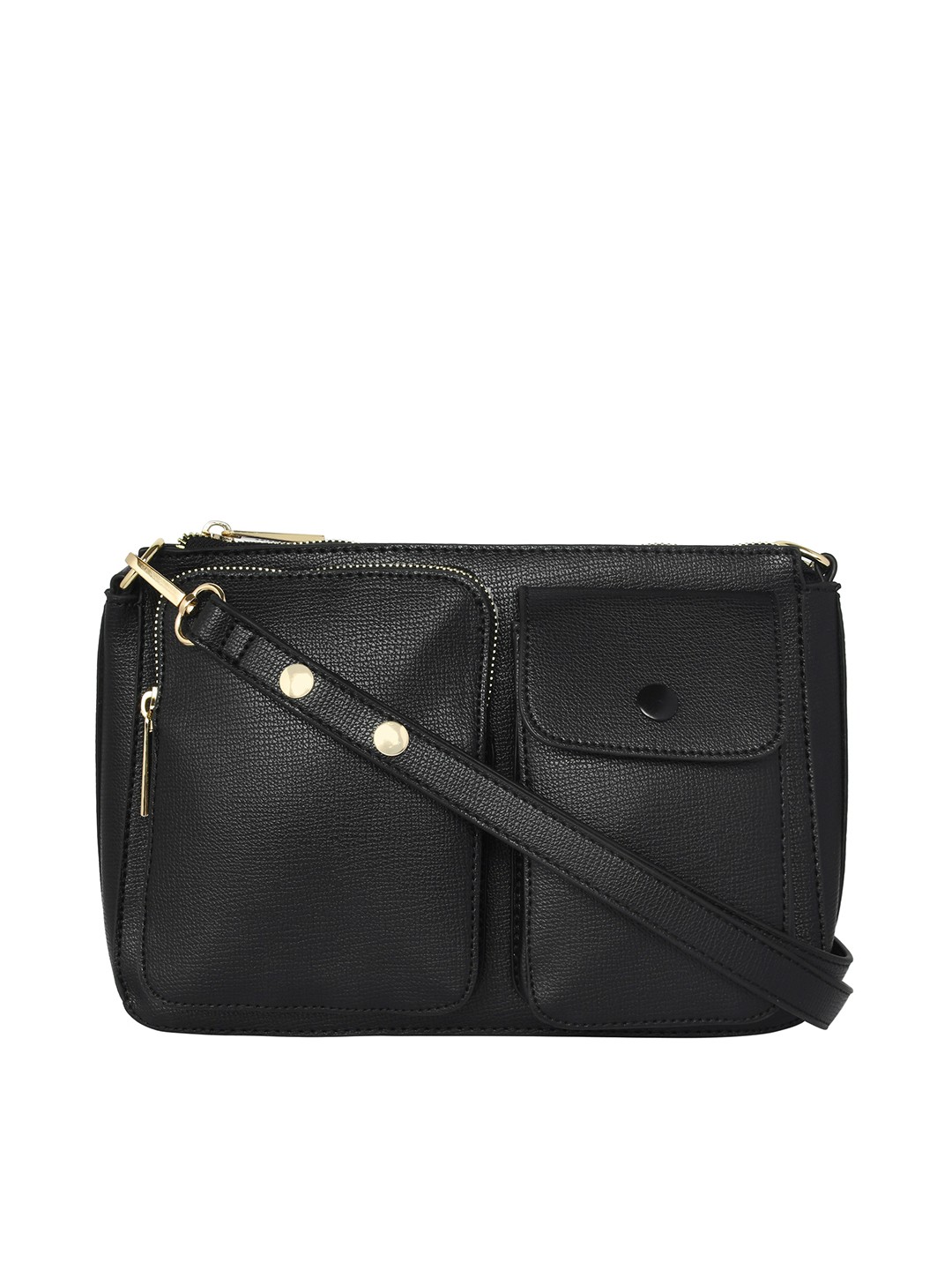 

Accessorize London Women's Utility Multi Pocket Adjustable Shoulder Sling Bag, Black