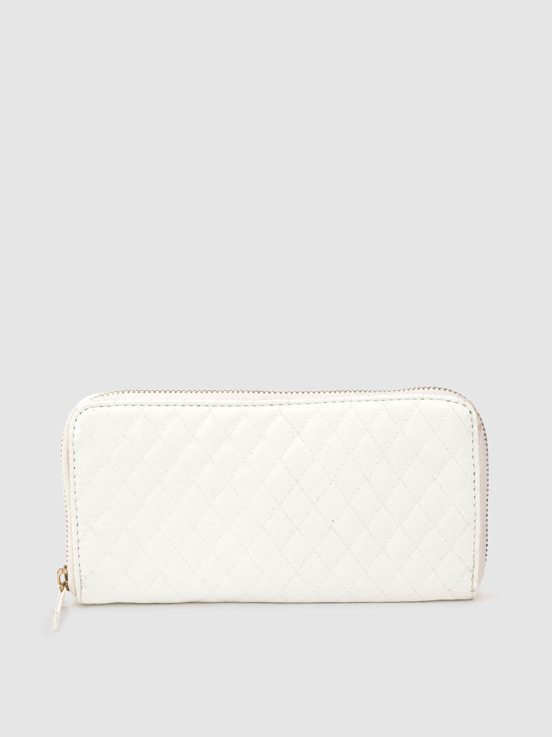 

Carlton London Women White Quilted Zip Around Wallet