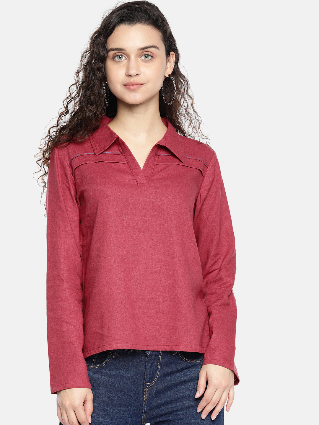 

AND Women Pink Solid Top