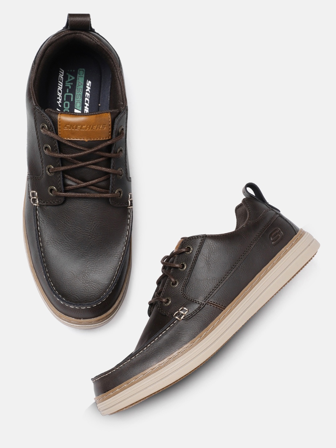 

Skechers Men Brown HESTON-SENDO Leather Sneakers
