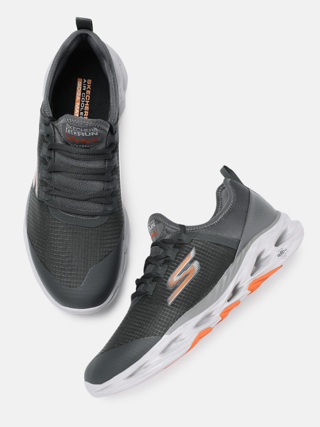 

Skechers Men Grey GO RUN VORTEX-STORM Running Shoes