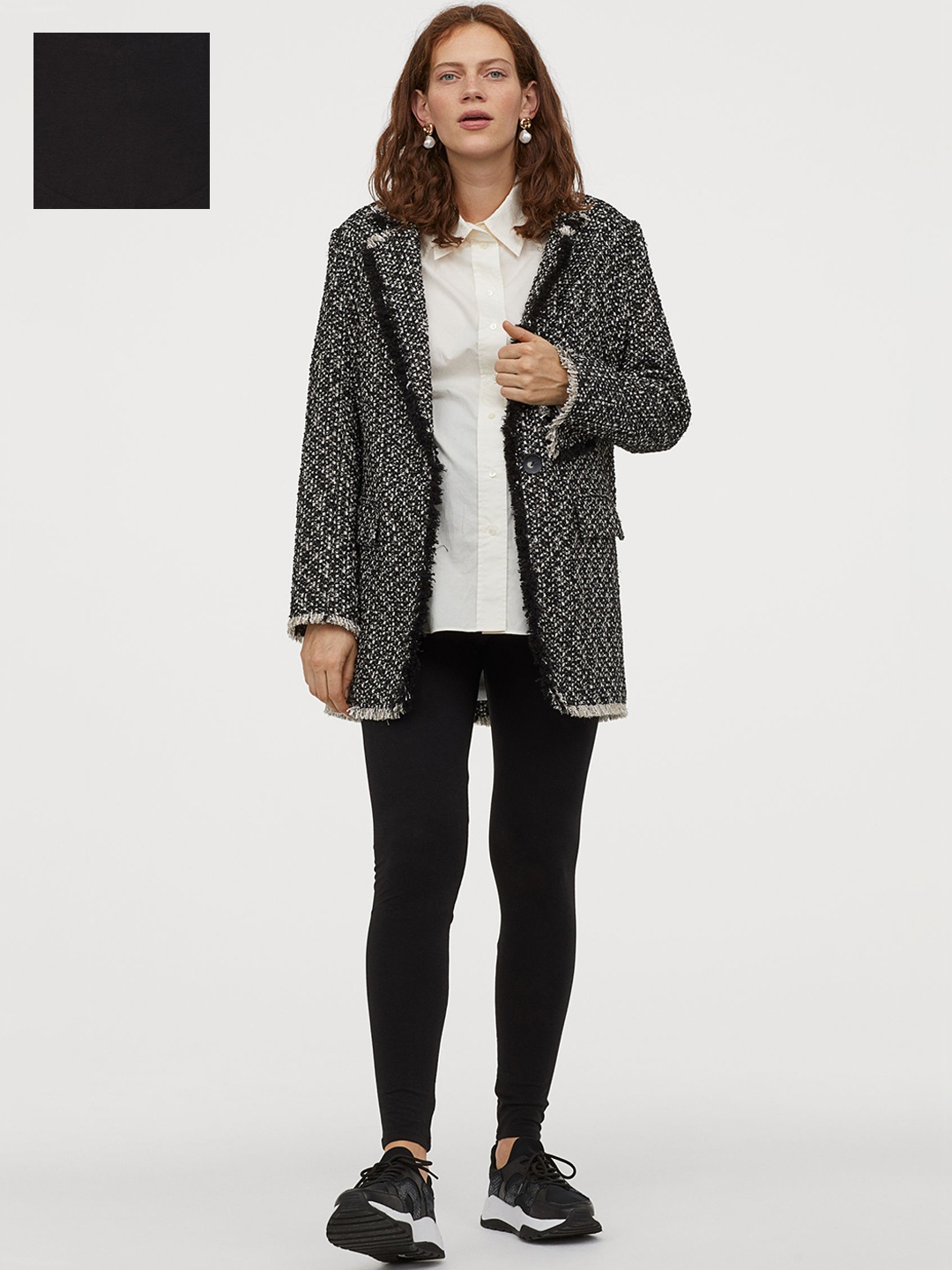 

H&M Women Black Solid MAMA 2-Pack Jersey Leggings