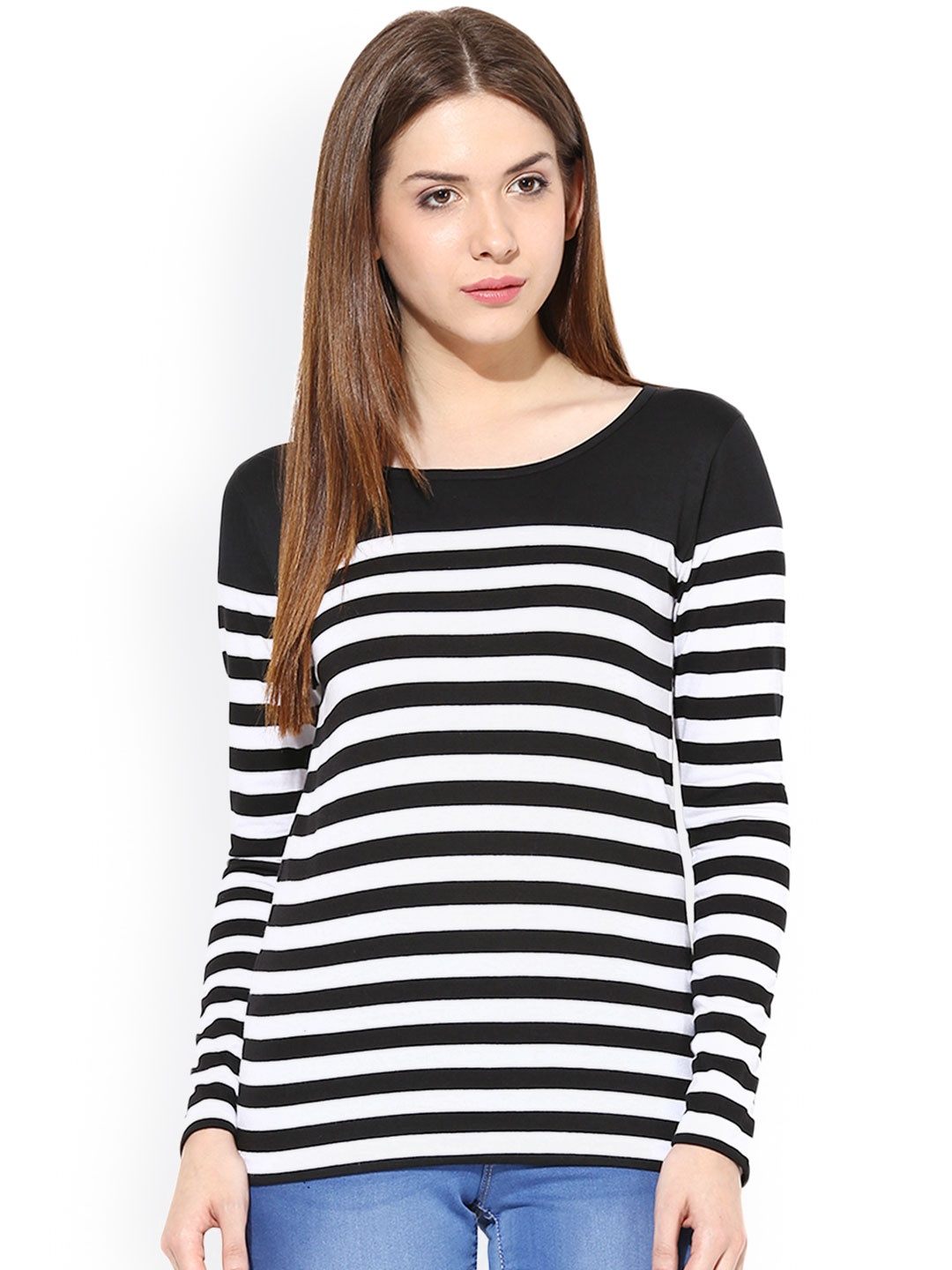 

Miss Chase Black & White Striped Top