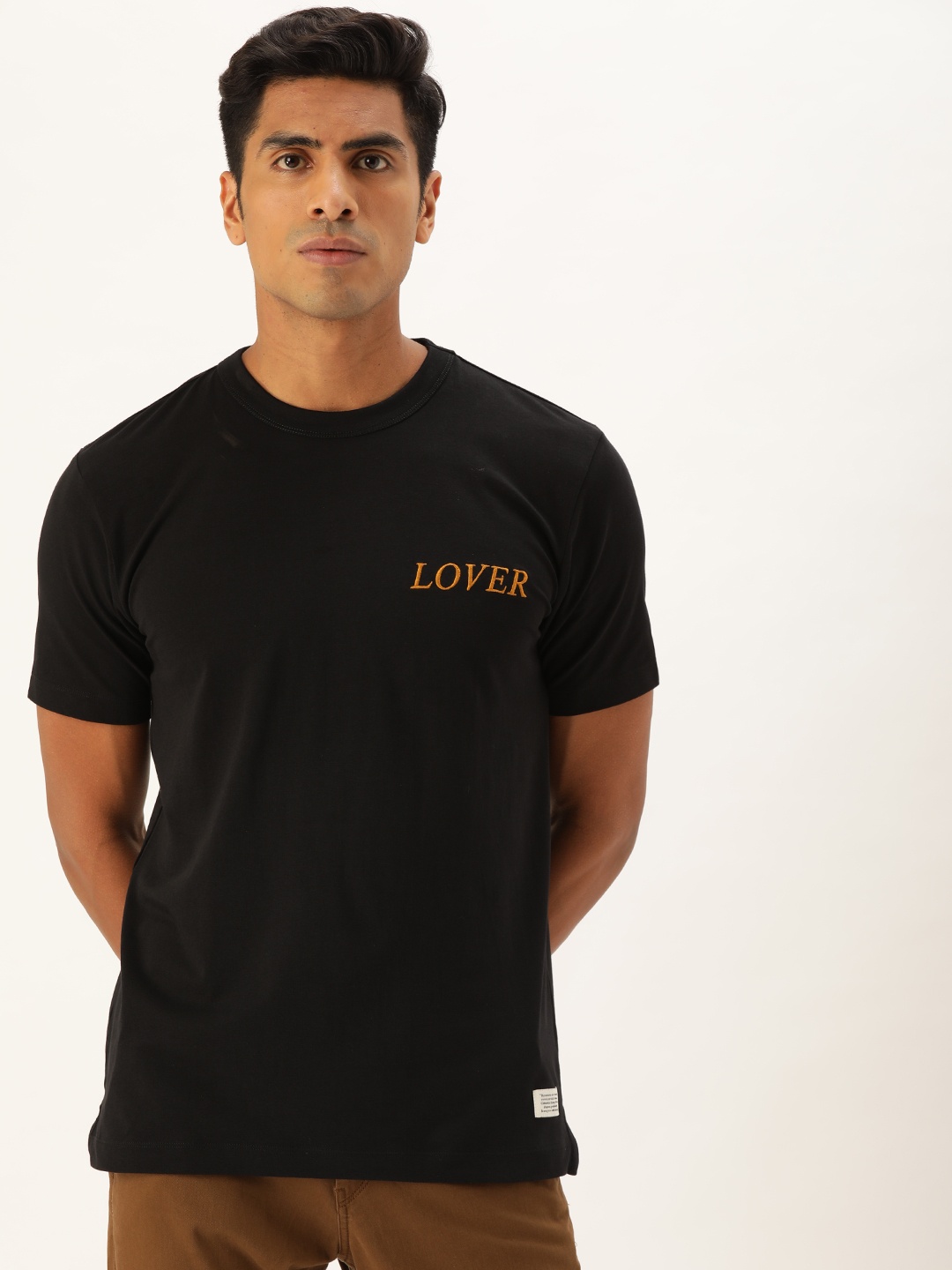 

Mr Bowerbird Men Black Liberal Fit Printed Round Neck T-shirt