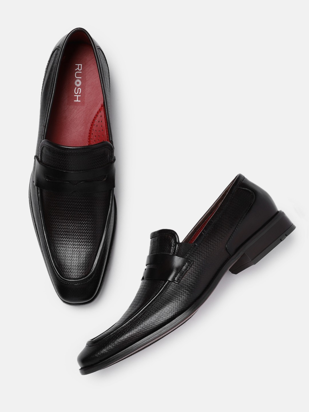 

Ruosh Men Brown Solid Veneto Leather Penny Loafers