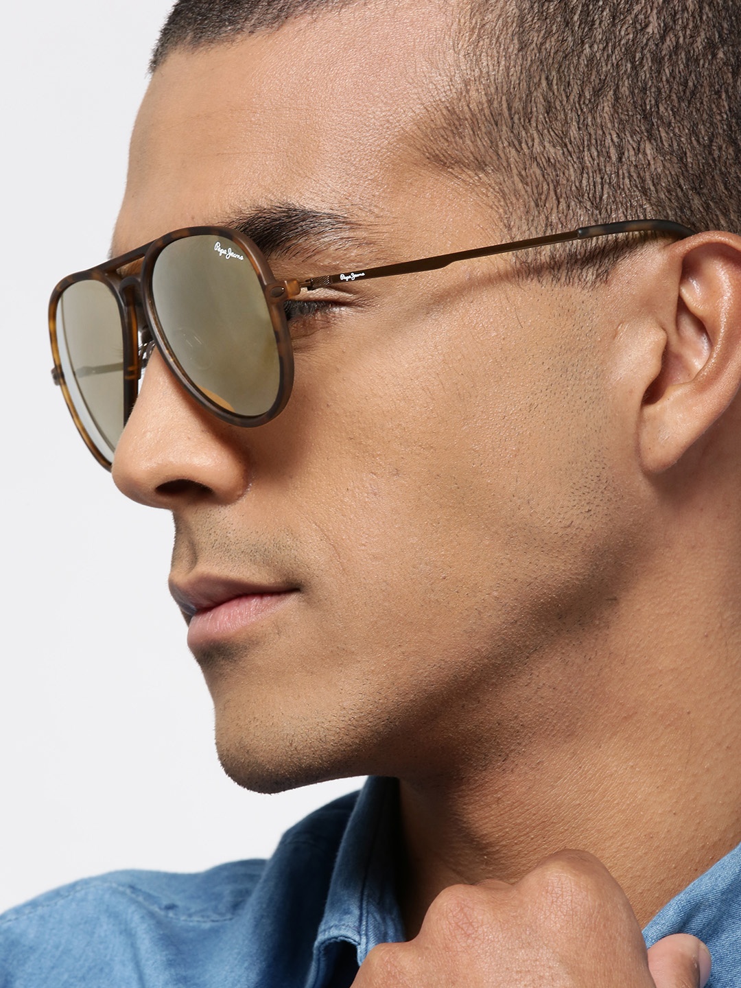 

Pepe Jeans Unisex Aviator Sunglasses PJ7369C3, Brown