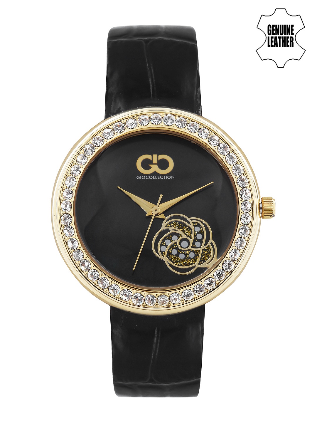 

GIO COLLECTION Women Black Stone-Studded Dial Watch G0065-05