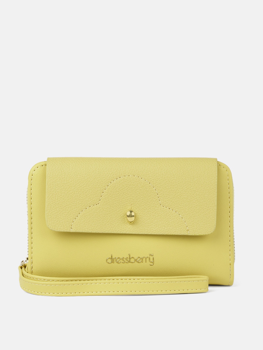 

DressBerry Women Yellow Solid Zip Around Wallet