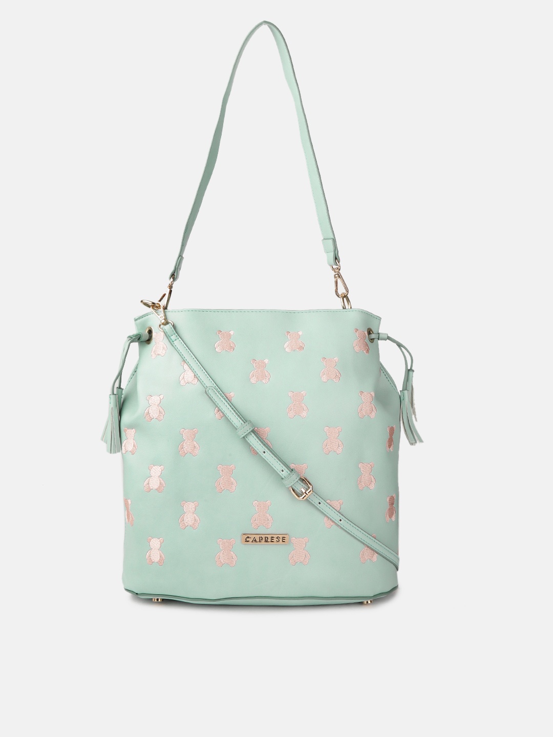 

Caprese Blue & Peach-Coloured Embroidered Shoulder Bag