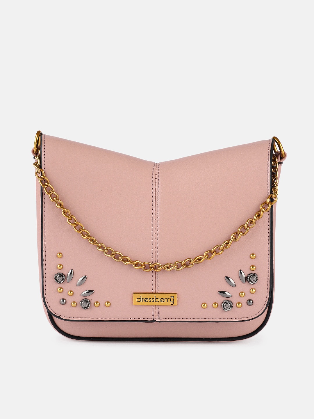 

DressBerry Pink Embellished Sling Bag