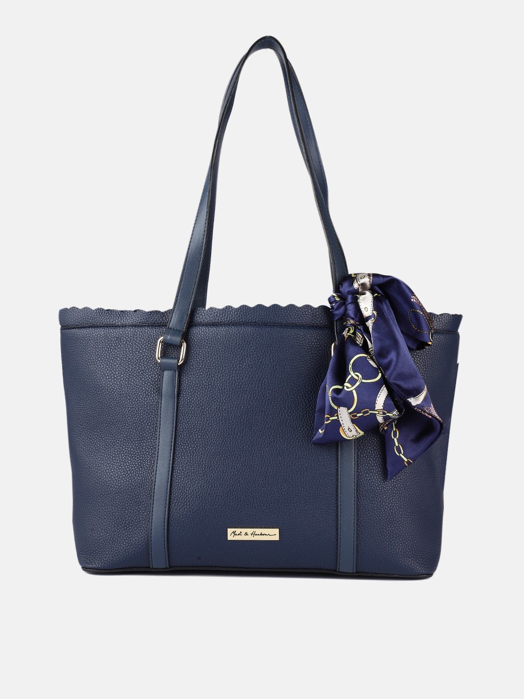

Mast & Harbour Navy Blue Textured Shoulder Bag