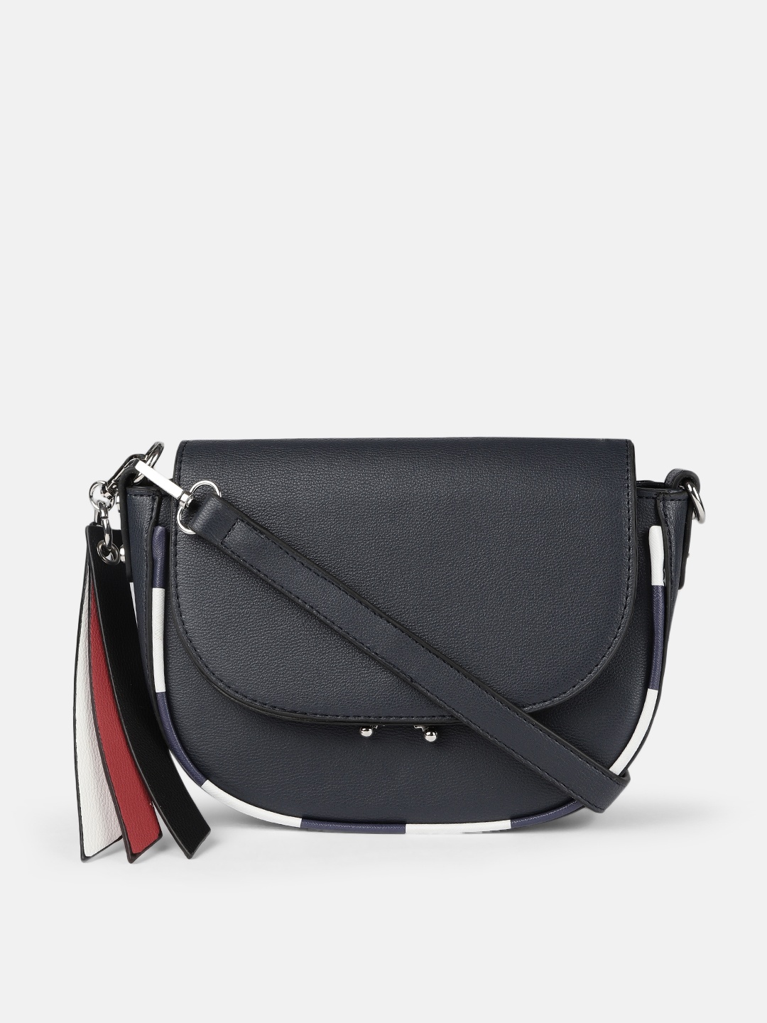 

Mast & Harbour Navy Blue Solid Sling Bag
