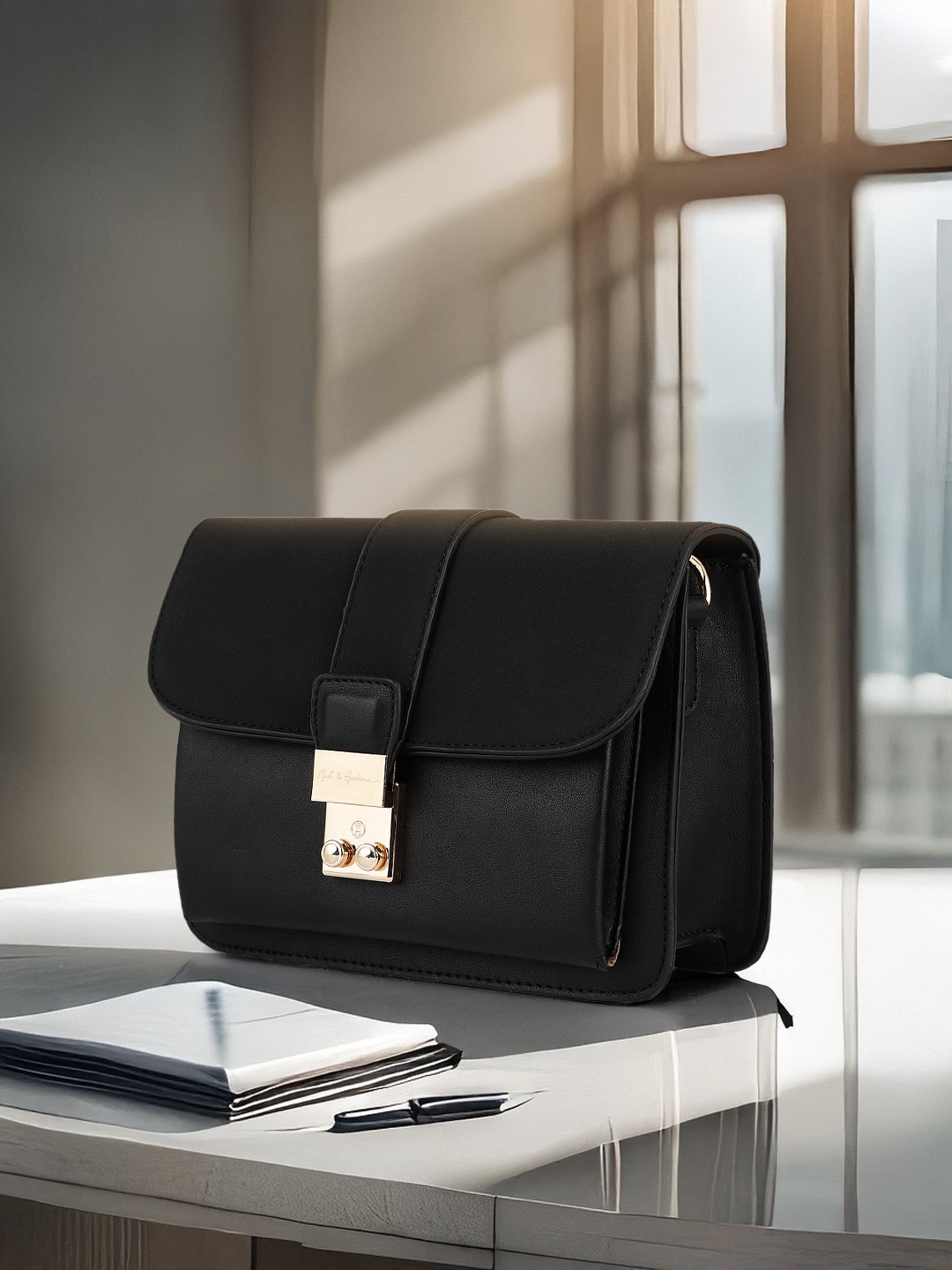 

Mast & Harbour Black Solid Sling Bag