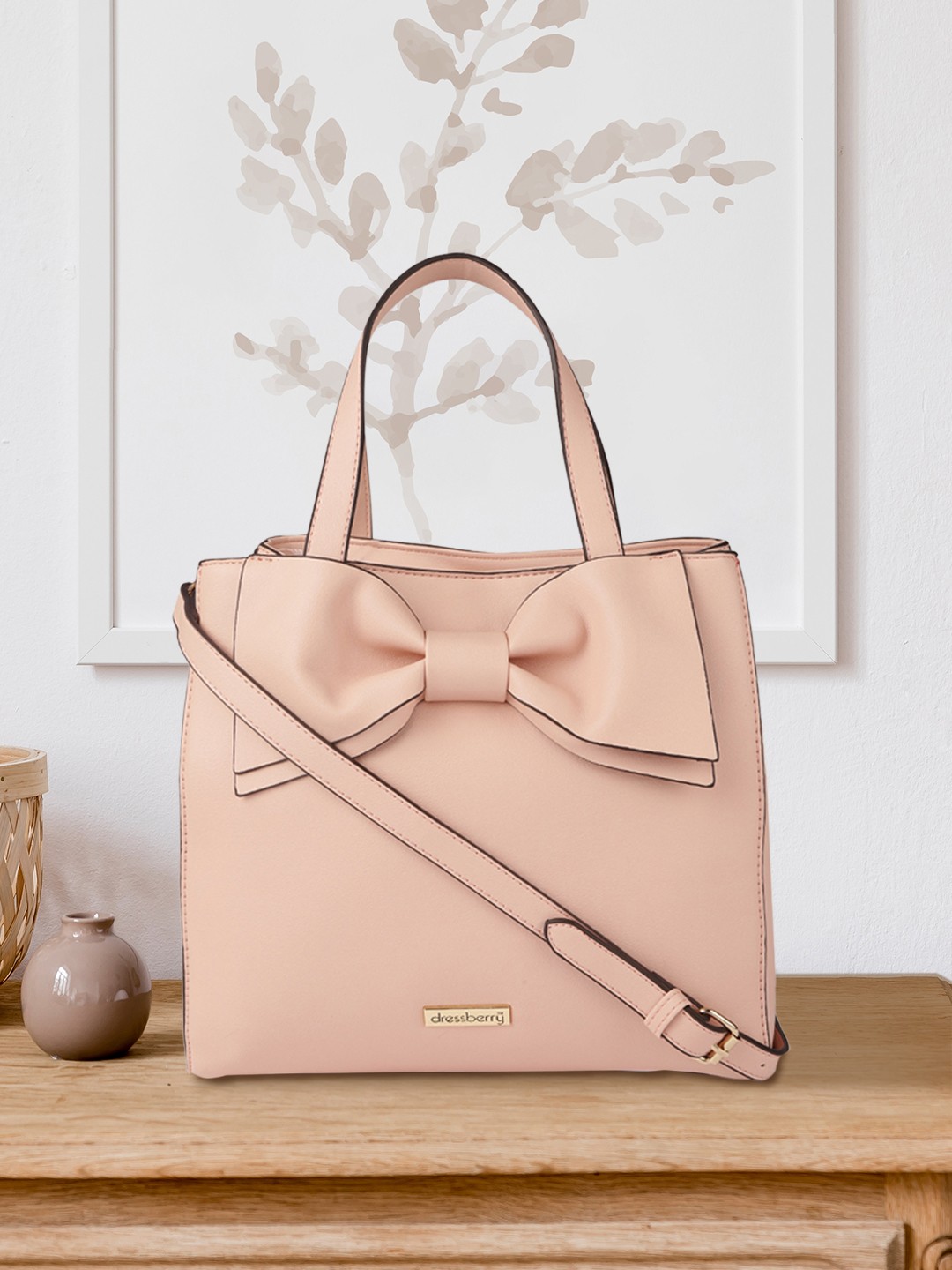 

DressBerry Pink Solid Handheld Bag