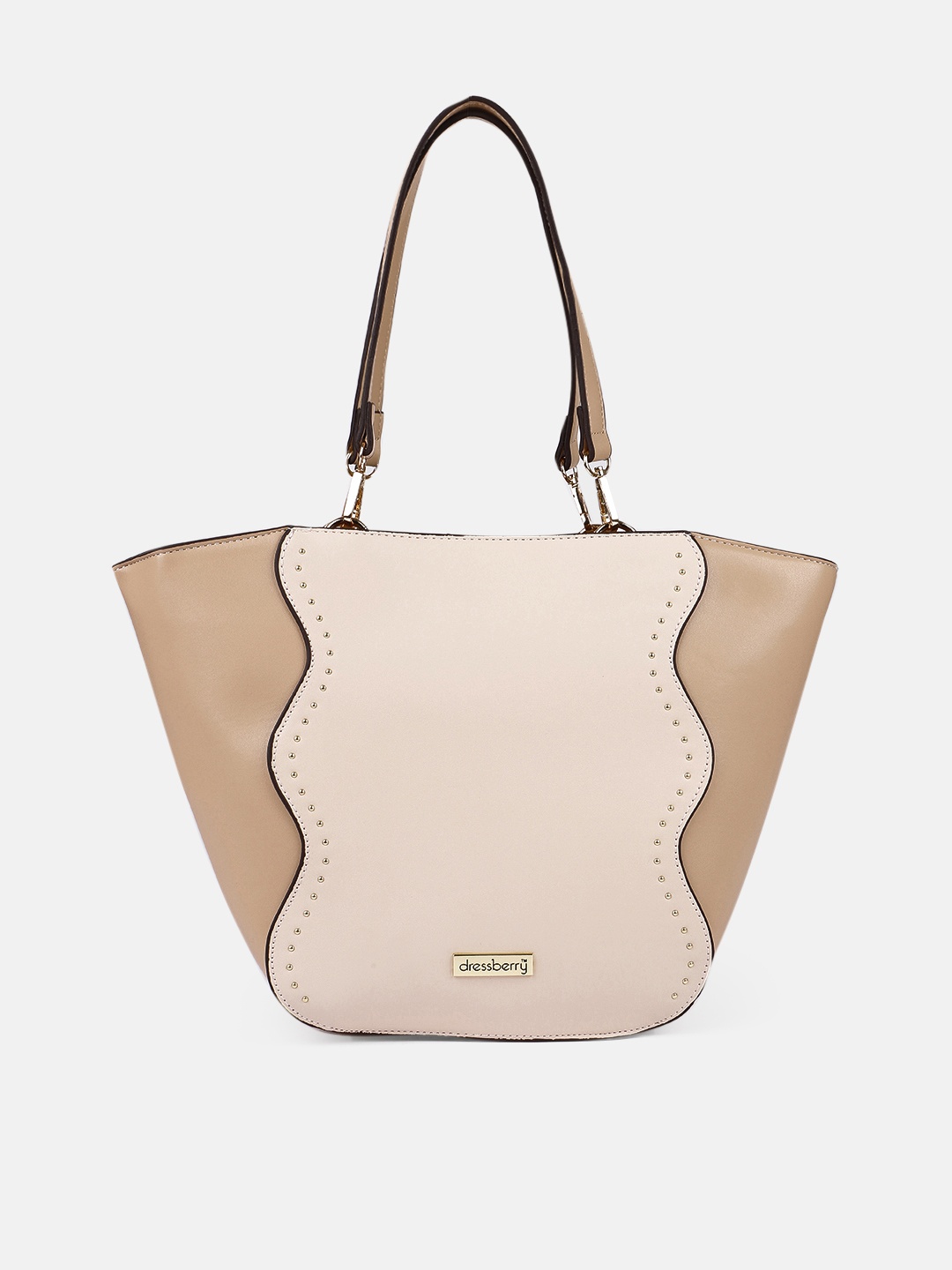 

DressBerry Beige Colourblocked Shoulder Bag