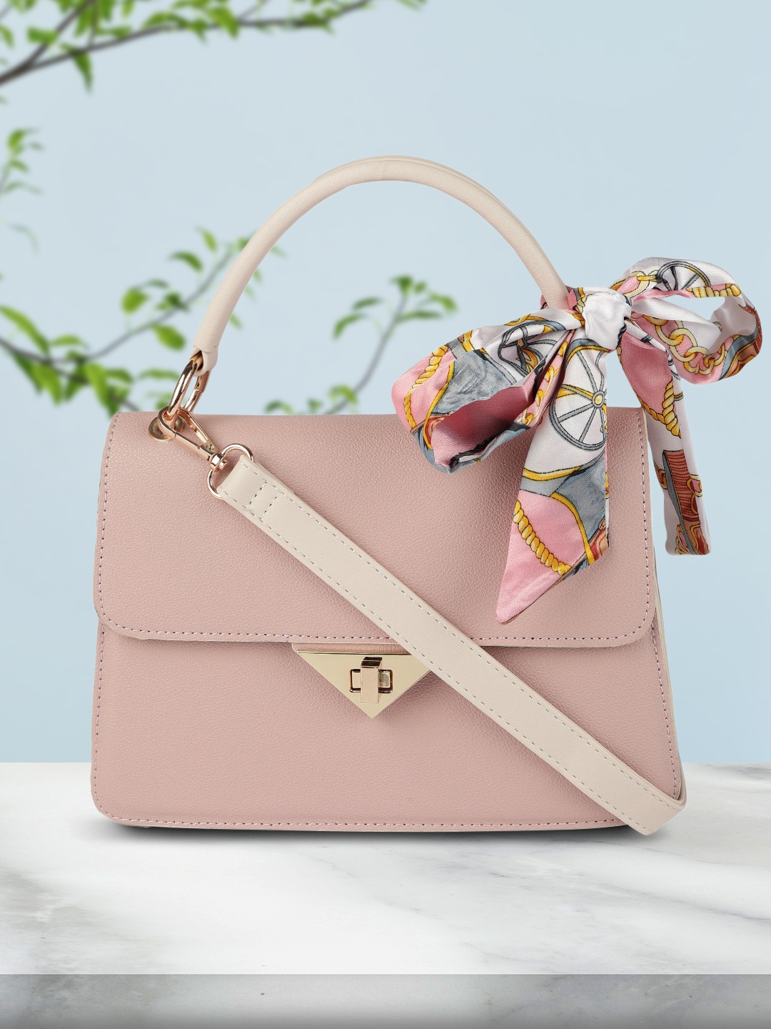 

Mast & Harbour Pink Solid Satchel