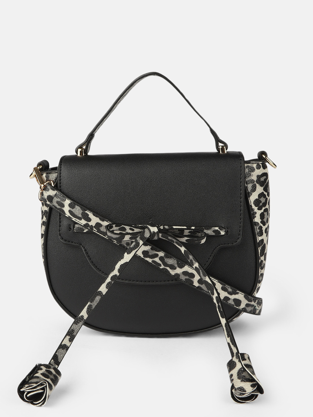 

DressBerry Women Black Printed Satchel