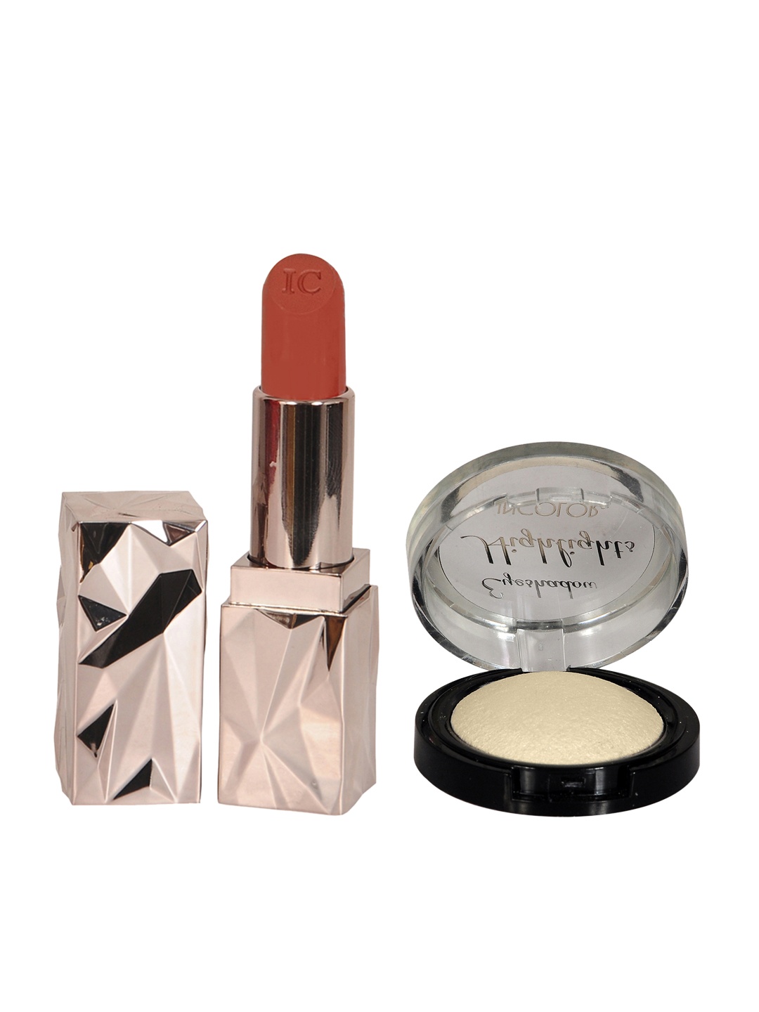 

INCOLOR Lipstick & Highlight Eyeshadow Set, Rust