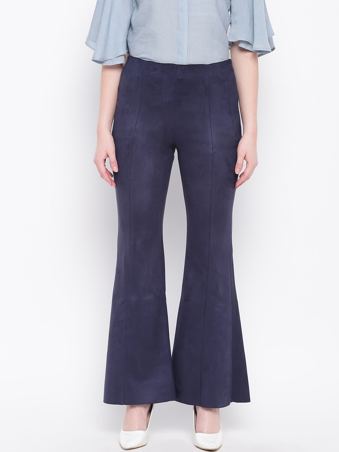 

Marie Claire Women Navy Blue Solid Bootcut Treggings