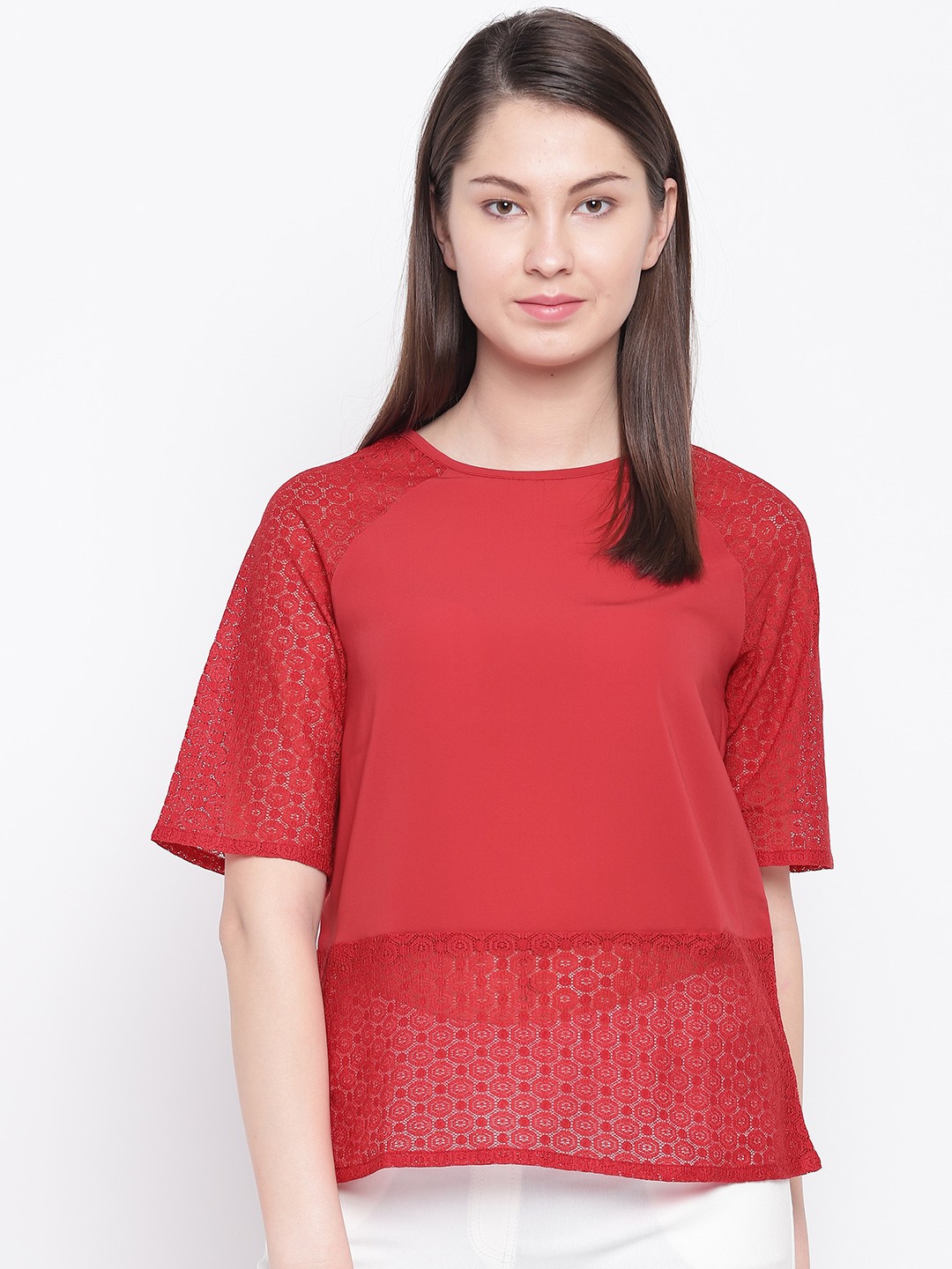 

RARE Women Red Solid Top