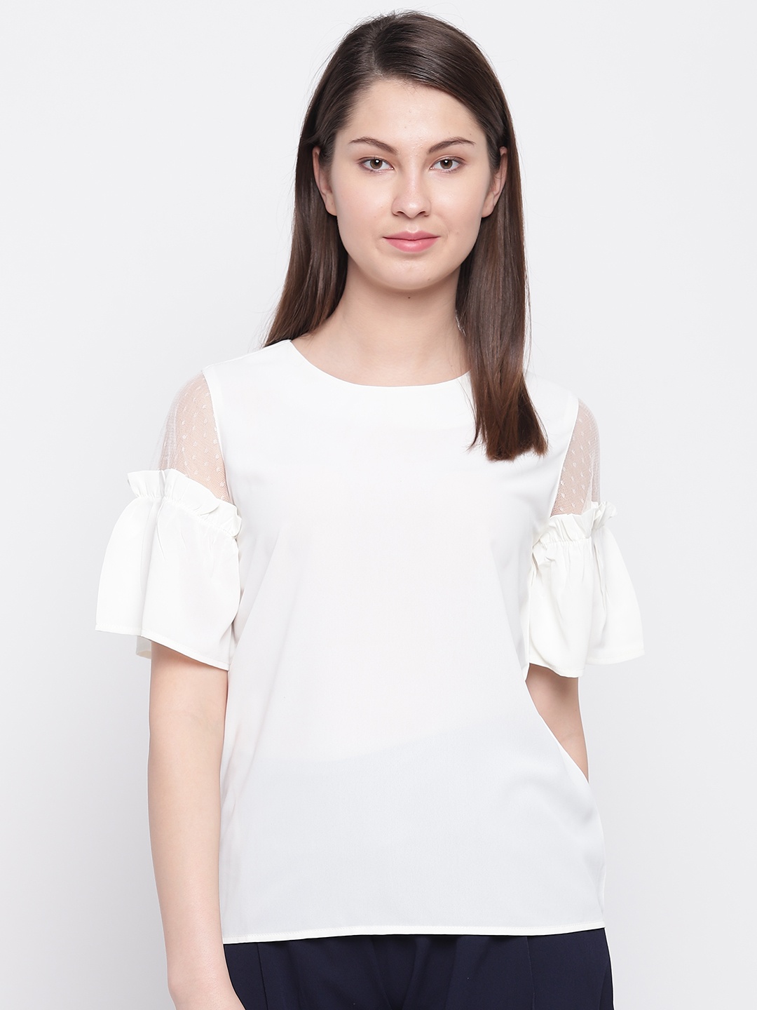 

RARE Women White Solid Top