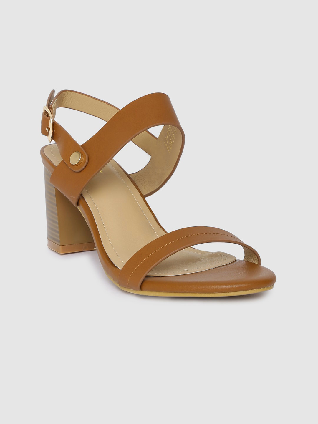 

The Roadster Lifestyle Co Women Brown Solid Open Toe Heels
