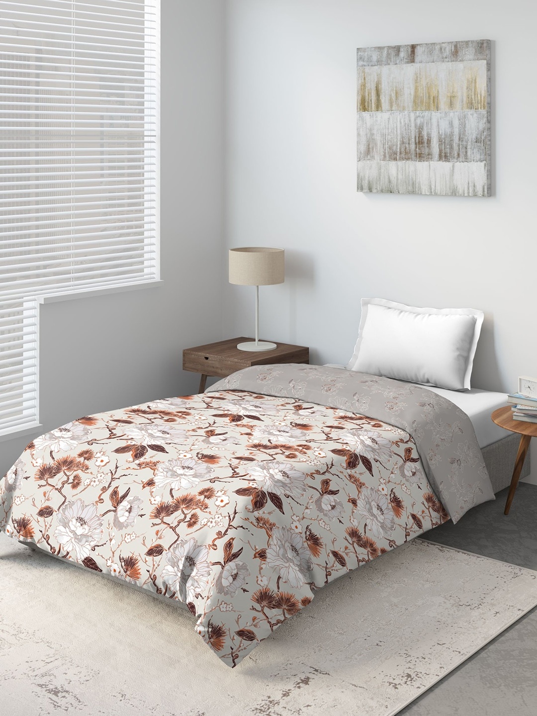 

DDecor Beige & Brown Floral Mild Winter 150 GSM Double Bed Comforter