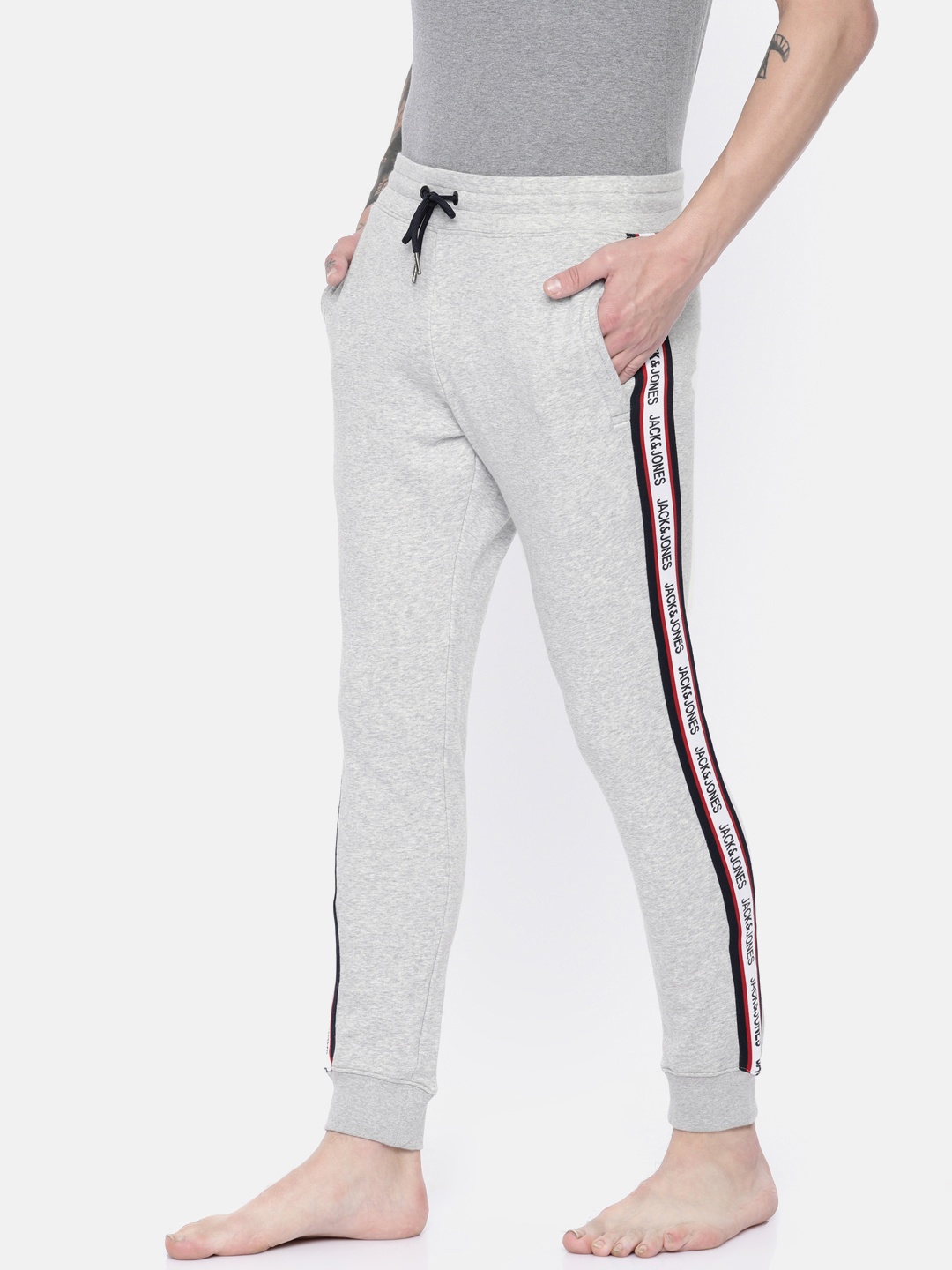 

Jack & Jones Men Grey Melange Solid Lounge Joggers 2096857005