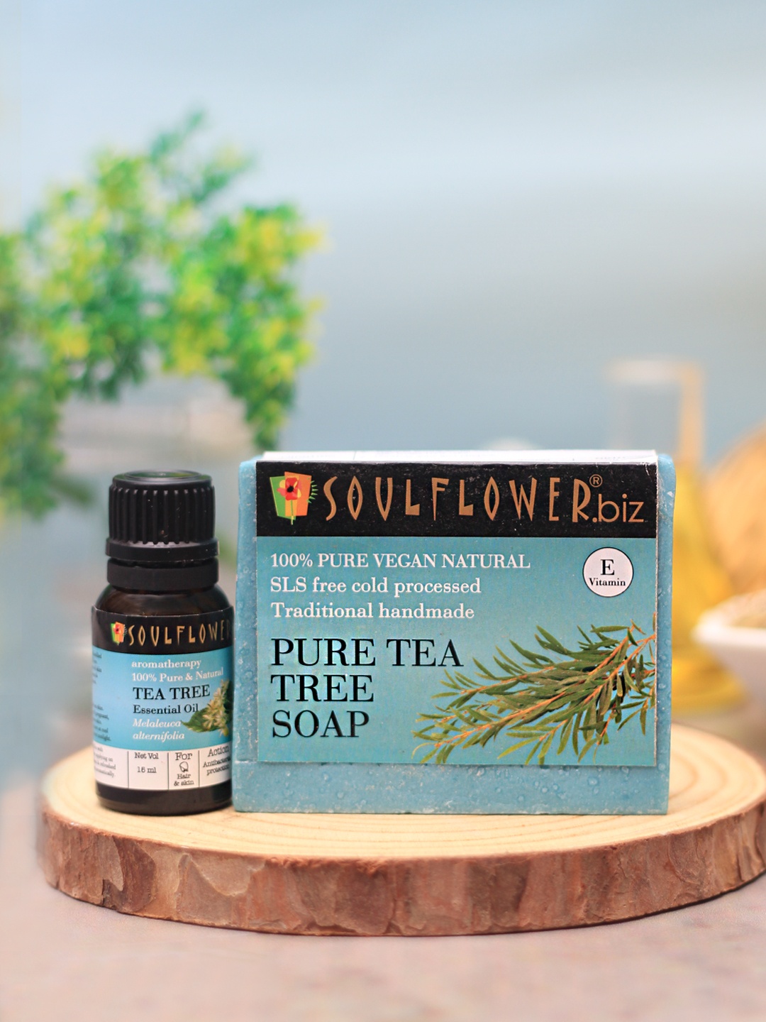 

Soulflower Set of Tea Tree Oil & Soap, Blue