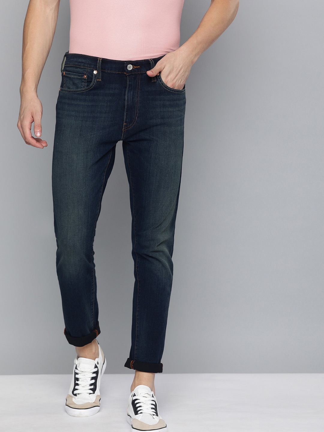 

Levis Men Blue 512 Slim Tapered Fit Mid-Rise Clean Look Stretchable Jeans